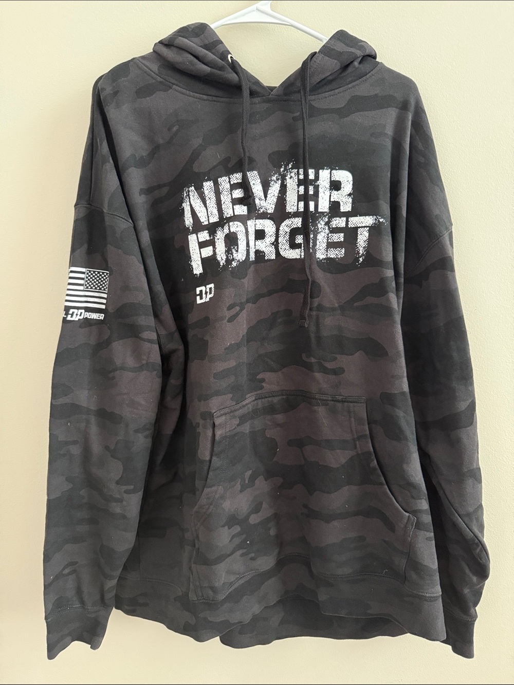 Never Forget Camo Hoodie - Black/Grey